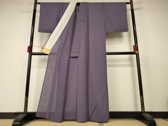平和屋着物＊夏物 色無地 絽 葡萄鼠色 正絹 逸品 AABD4582jd