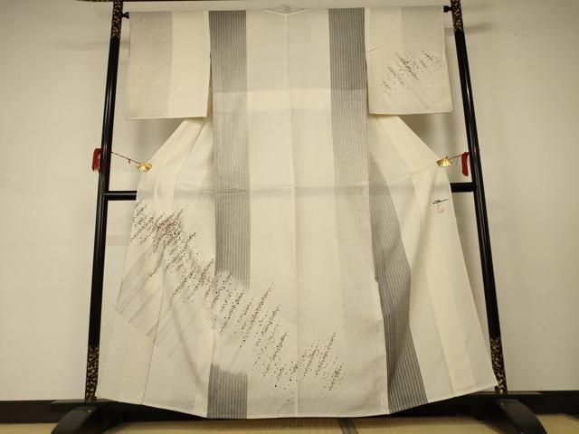 平和屋着物＊夏物 訪問着 縦絽 作家物 霞文 正絹 逸品 AABD4584jd