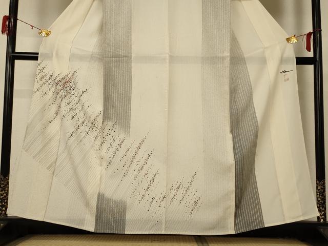 平和屋着物＊夏物 訪問着 縦絽 作家物 霞文 正絹 逸品 AABD4584jd