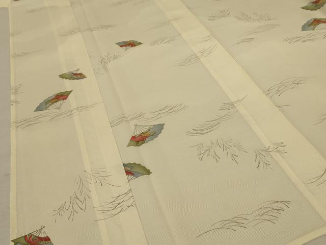 平和屋着物＊夏物 小紋 絽 扇子 正絹 逸品 AABD4585jd