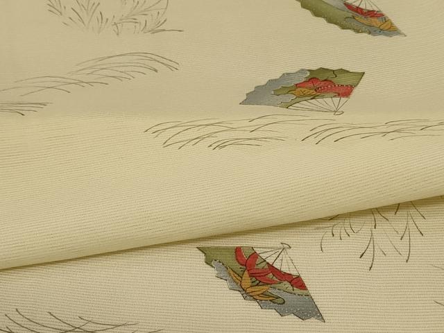 平和屋着物＊夏物 小紋 絽 扇子 正絹 逸品 AABD4585jd