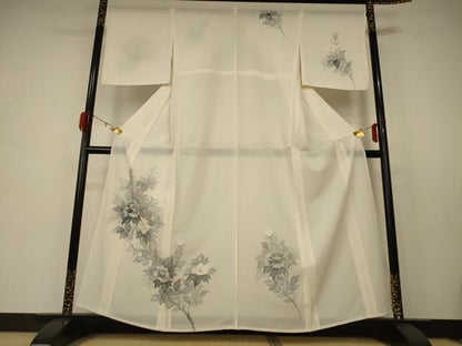 平和屋着物＊夏物 訪問着 絽 手描き 草花文 正絹 逸品 未使用 AABD4586jd