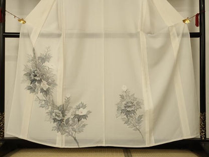 平和屋着物＊夏物 訪問着 絽 手描き 草花文 正絹 逸品 未使用 AABD4586jd