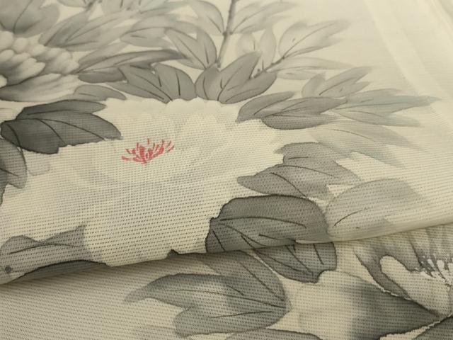 平和屋着物＊夏物 訪問着 絽 手描き 草花文 正絹 逸品 未使用 AABD4586jd