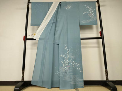 平和屋着物＊夏物 訪問着 絽 草花文 正絹 逸品 AABD4587jd
