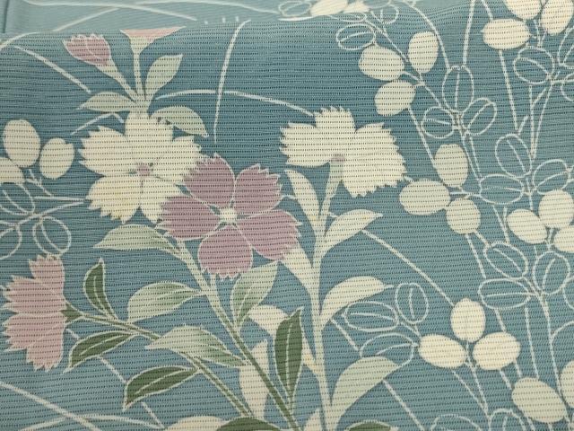 平和屋着物＊夏物 訪問着 絽 草花文 正絹 逸品 AABD4587jd