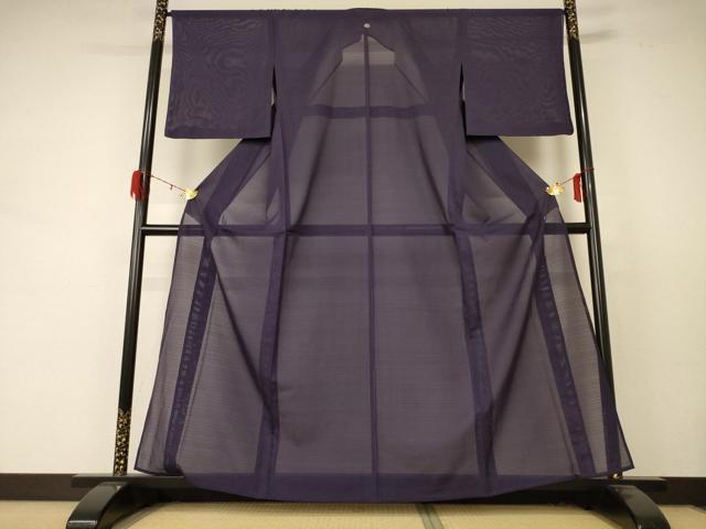 平和屋着物＊夏物 色無地 絽 濃鼠色 正絹 逸品 AABD4595jd