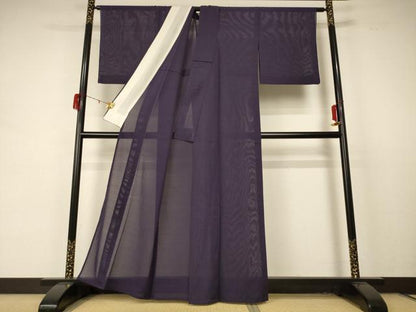 平和屋着物＊夏物 色無地 絽 濃鼠色 正絹 逸品 AABD4595jd