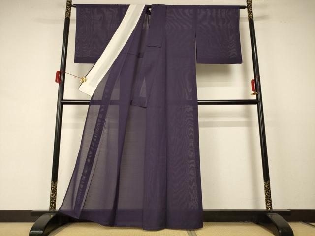 平和屋着物＊夏物 色無地 絽 濃鼠色 正絹 逸品 AABD4595jd