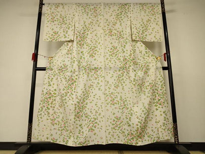 平和屋着物＊夏物 小紋 絽 萩文 正絹 逸品 AABD4596jd