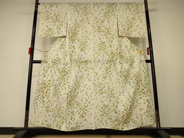 平和屋着物＊夏物 小紋 絽 萩文 正絹 逸品 AABD4596jd