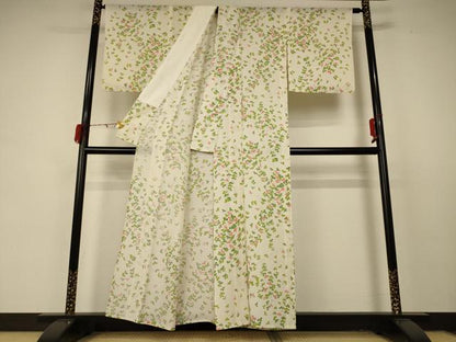 平和屋着物＊夏物 小紋 絽 萩文 正絹 逸品 AABD4596jd