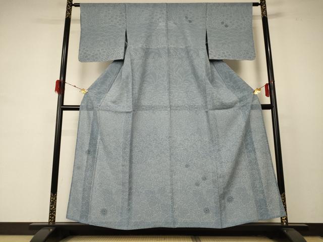 平和屋着物＊夏物 小紋 絽 草花文 正絹 逸品 未使用 AABD4598jd