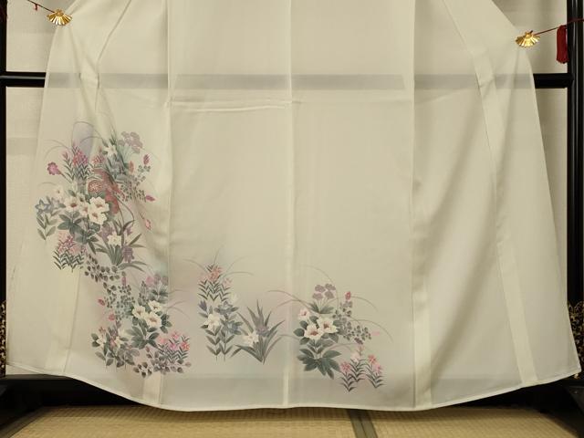 平和屋着物＊夏物 訪問着 絽 手描き 飾花文 正絹 逸品 AABD4601jd