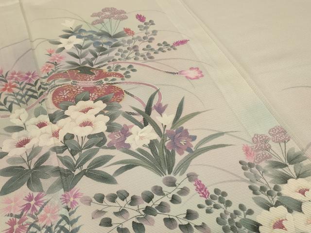 平和屋着物＊夏物 訪問着 絽 手描き 飾花文 正絹 逸品 AABD4601jd