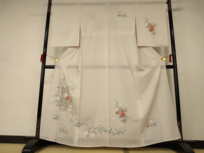 平和屋着物＊夏物 訪問着 絽 飾花文 正絹 逸品 AABD4602jd