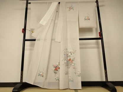 平和屋着物＊夏物 訪問着 絽 飾花文 正絹 逸品 AABD4602jd