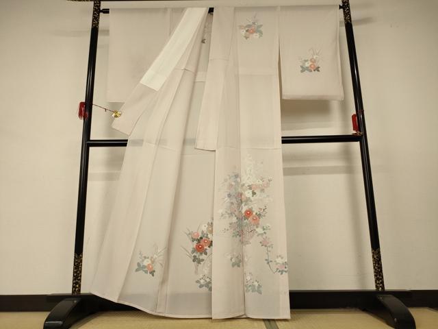 平和屋着物＊夏物 訪問着 絽 飾花文 正絹 逸品 AABD4602jd