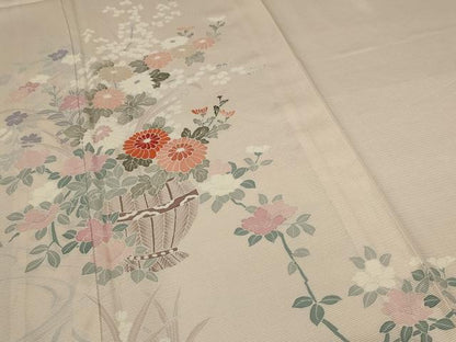 平和屋着物＊夏物 訪問着 絽 飾花文 正絹 逸品 AABD4602jd