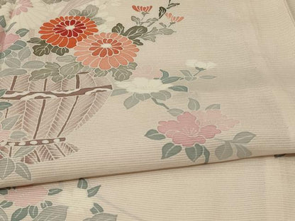 平和屋着物＊夏物 訪問着 絽 飾花文 正絹 逸品 AABD4602jd