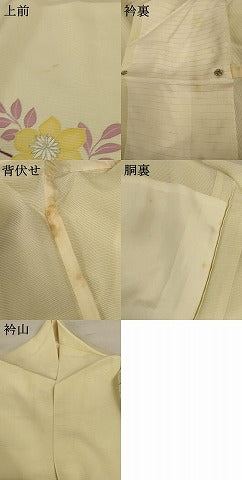 平和屋着物＊夏物 訪問着 絽 草花文 銀彩 正絹 逸品 AABD4607jd