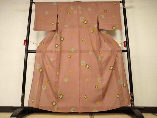 平和屋着物＊夏物 小紋 絽 成り物 正絹 逸品 AABD4616jd