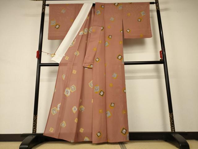 平和屋着物＊夏物 小紋 絽 成り物 正絹 逸品 AABD4616jd