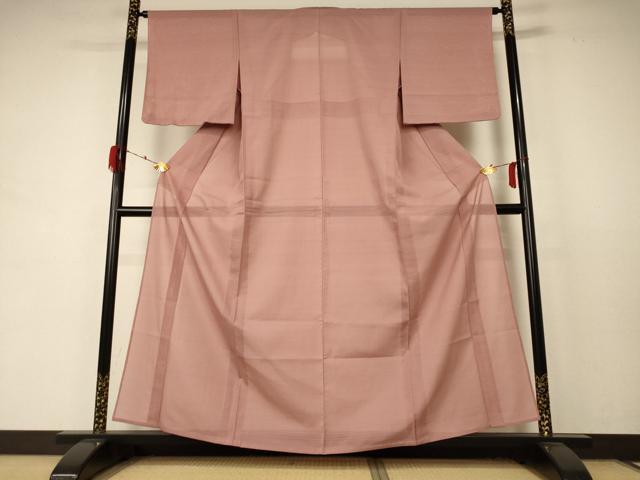 平和屋着物＊夏物 色無地 絽 ときがら茶色 正絹 逸品 AABD4621jd