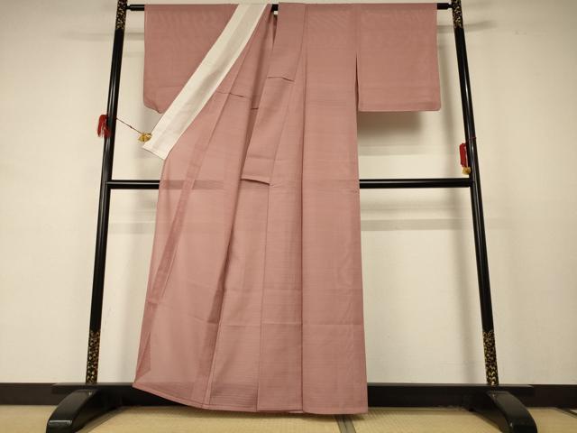 平和屋着物＊夏物 色無地 絽 ときがら茶色 正絹 逸品 AABD4621jd