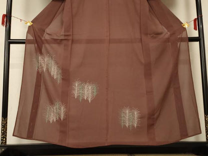 平和屋着物＊夏物 訪問着 絽 刺繍 草葉文 正絹 逸品 AABD4623jd