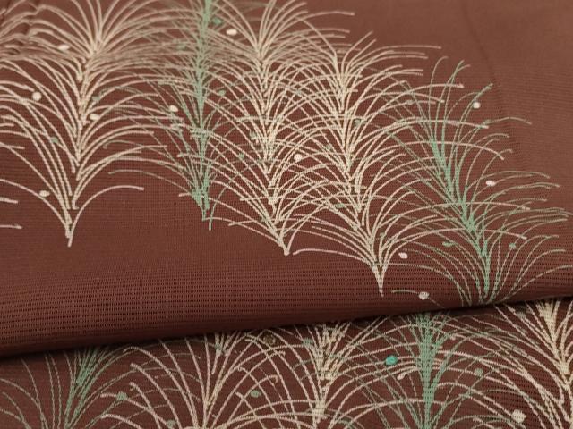 平和屋着物＊夏物 訪問着 絽 刺繍 草葉文 正絹 逸品 AABD4623jd