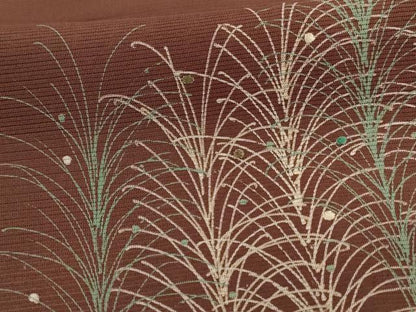 平和屋着物＊夏物 訪問着 絽 刺繍 草葉文 正絹 逸品 AABD4623jd