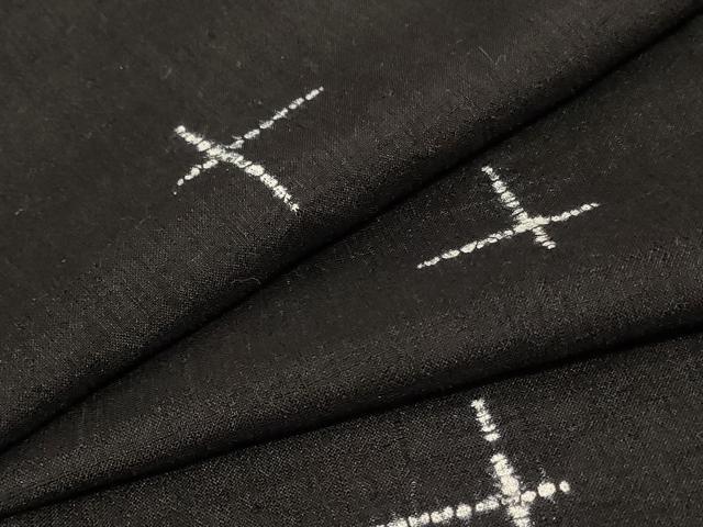 平和屋着物＊夏物 赤城紬 絞り 十字絣文様 正絹 逸品 AABD4626jd