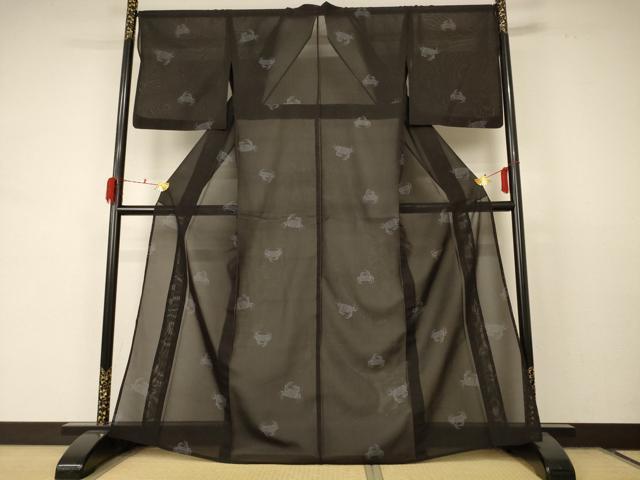 平和屋着物＊夏物　本場大島紬　夏大島　蟹　正絹　逸品　AABD4632jd 平和屋着物＊夏物 本場大島紬 夏大島 蟹 正絹 逸品 AABD4632jd