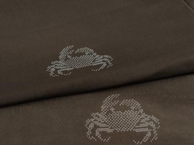 平和屋着物＊夏物 本場大島紬 夏大島 蟹 正絹 逸品 AABD4632jd