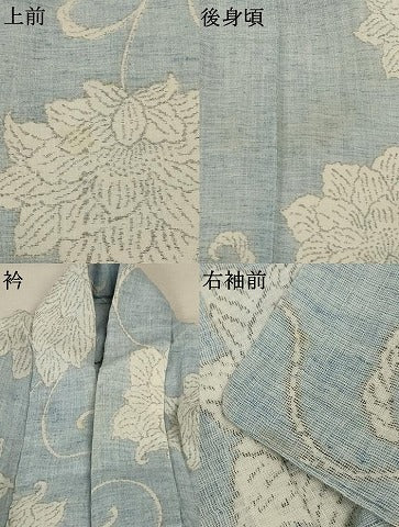平和屋着物＊夏物 小紋 紗 花唐草文 AABD4634jd