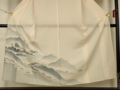 平和屋着物＊夏物　訪問着　絽　遠山文　正絹　逸品　AABD4637jd