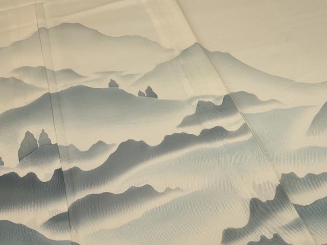 平和屋着物＊夏物　訪問着　絽　遠山文　正絹　逸品　AABD4637jd