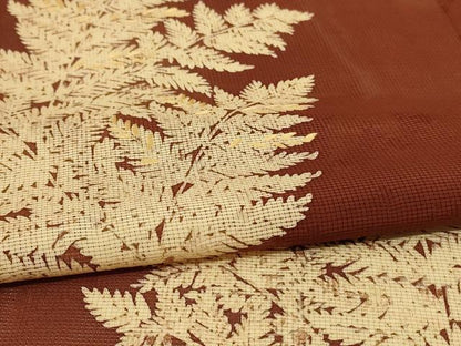 平和屋着物＊夏物 訪問着 絽 刺繍 枝葉文 金彩 正絹 逸品 AABD4639jd