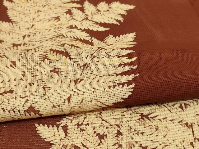 平和屋着物＊夏物 訪問着 絽 刺繍 枝葉文 金彩 正絹 逸品 AABD4639jd