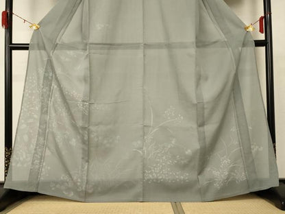 平和屋着物＊夏物 訪問着 紗 草花文 正絹 逸品 AABD4644jd