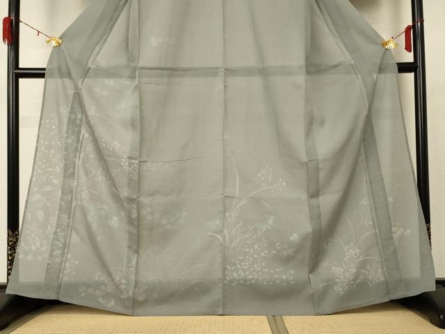 平和屋着物＊夏物 訪問着 紗 草花文 正絹 逸品 AABD4644jd