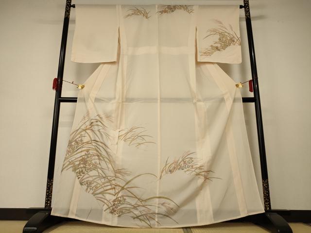 平和屋着物＊夏物 訪問着 絽 草花文 金彩 正絹 逸品AABD4645jd