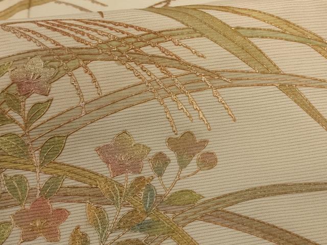 平和屋着物＊夏物 訪問着 絽 草花文 金彩 正絹 逸品AABD4645jd
