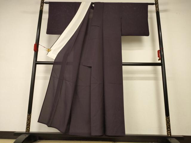 平和屋着物＊夏物 色無地 絽 黒紅色 正絹 逸品 AABD4648jd