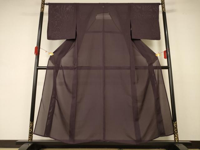 平和屋着物＊夏物 色無地 絽 黒鳶色 正絹 逸品 AABD4652jd