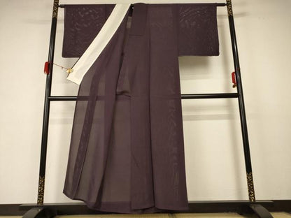 平和屋着物＊夏物 色無地 絽 黒鳶色 正絹 逸品 AABD4652jd