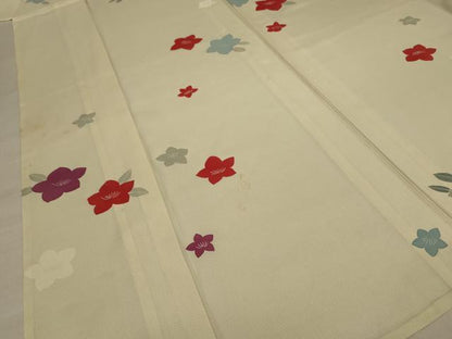 平和屋着物＊夏物 小紋 絽 舞花文 正絹 逸品 AABD4653jd