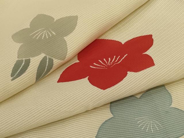 平和屋着物＊夏物 小紋 絽 舞花文 正絹 逸品 AABD4653jd