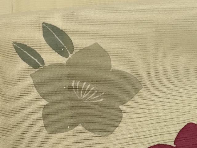 平和屋着物＊夏物 小紋 絽 舞花文 正絹 逸品 AABD4653jd